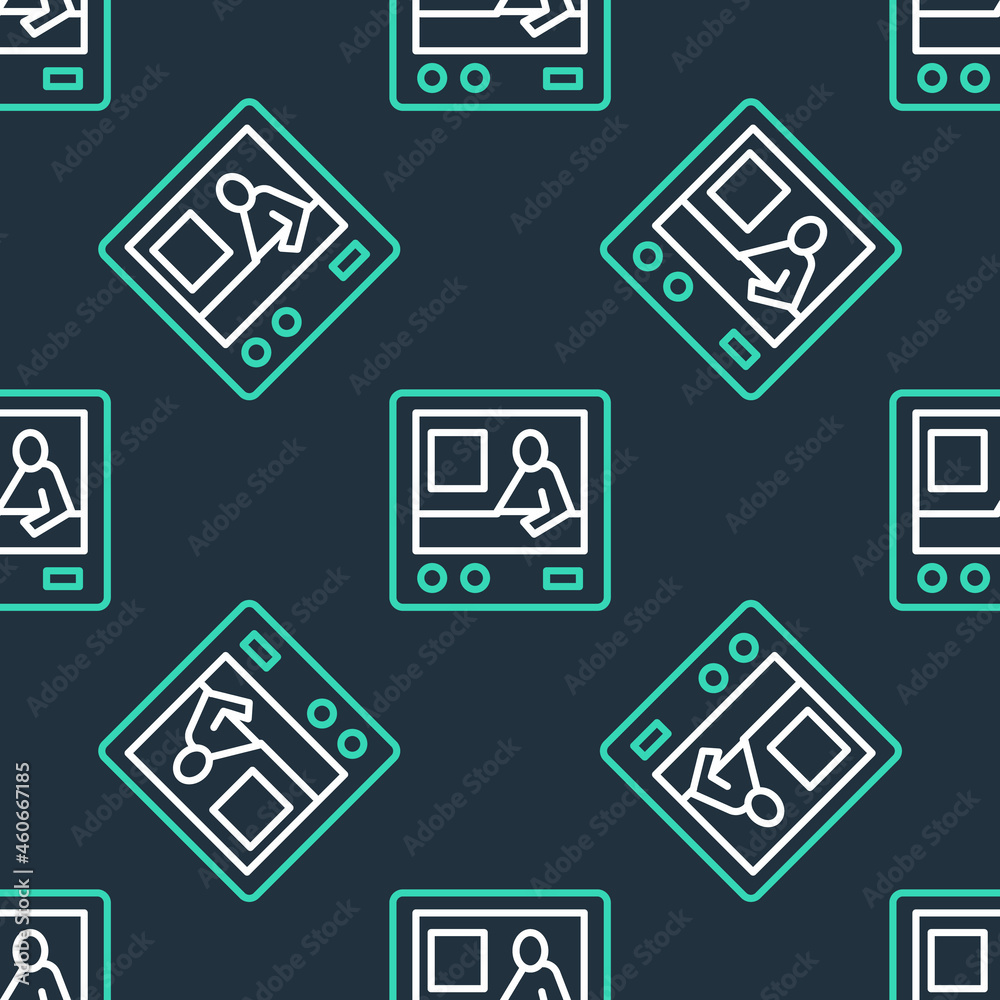 Line Television report icon isolated seamless pattern on black background. TV news. Vector Line Television report icon isolated seamless pattern on black background. TV news. Vector