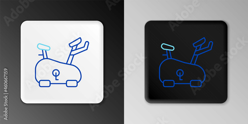 Line Stationary bicycle icon isolated on grey background. Exercise bike. Colorful outline concept. Vector