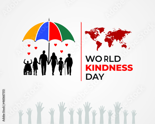 World Kindness Day. November 13. World Kindness Day Family concept. Template for background, banner, card, poster. Vector illustration.