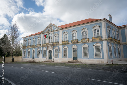 Palace of Queluz facade with portuguese flag - Queluz, Portugal