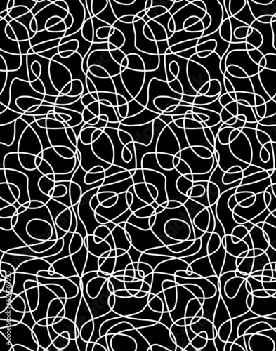 Seamless chaotic line pattern, modern print.