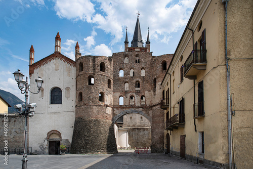 Photos Cathedral and portal of the historic town of Susa in Italy
