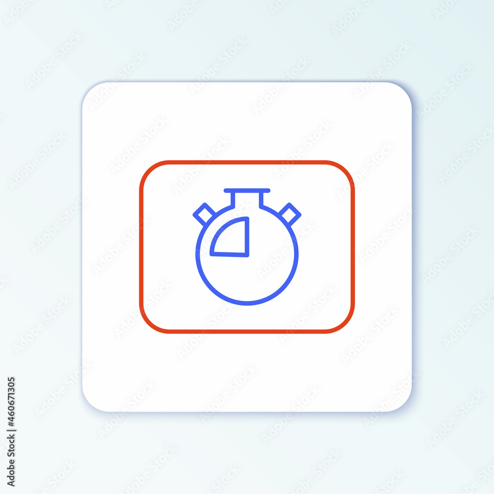 Line Stopwatch icon isolated on white background. Time timer sign. Chronometer sign. Colorful outline concept. Vector Line Stopwatch icon isolated on white background. Time timer sign. Chronometer sign. Colorful outline concept. Vector