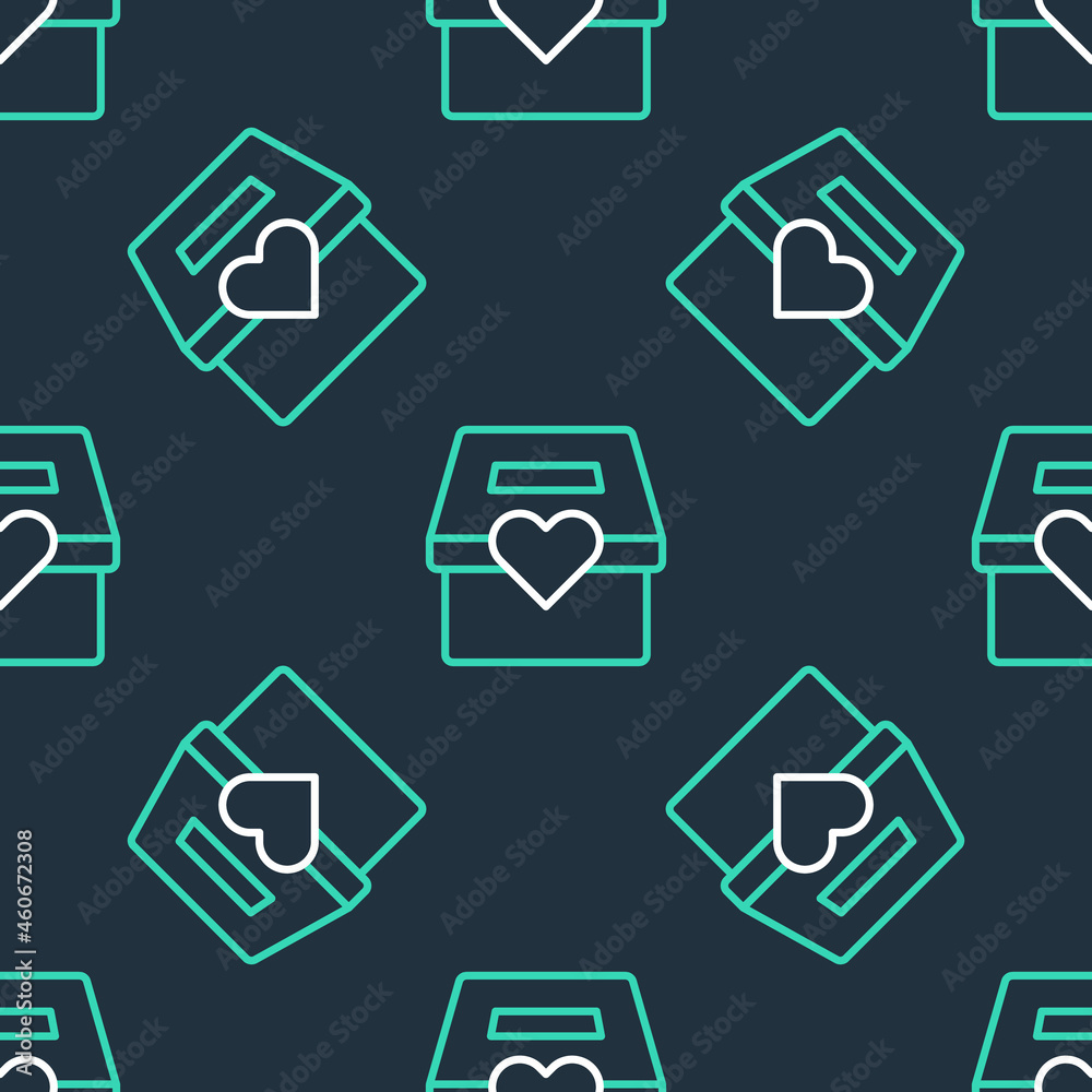 Line Donation and charity icon isolated seamless pattern on black background. Donate money and charity concept. Vector Line Donation and charity icon isolated seamless pattern on black background. Donate money and charity concept. Vector