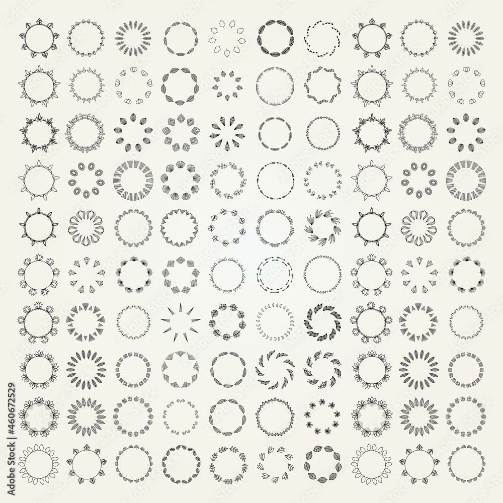 set of popular circle retro vintage logo design vector template