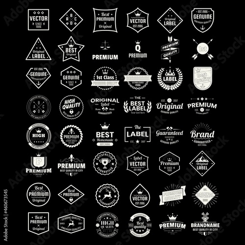set of retro vintage badge and ribbon - logo design vector template