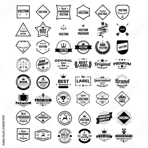 set of retro vintage badge and ribbon - logo design vector template