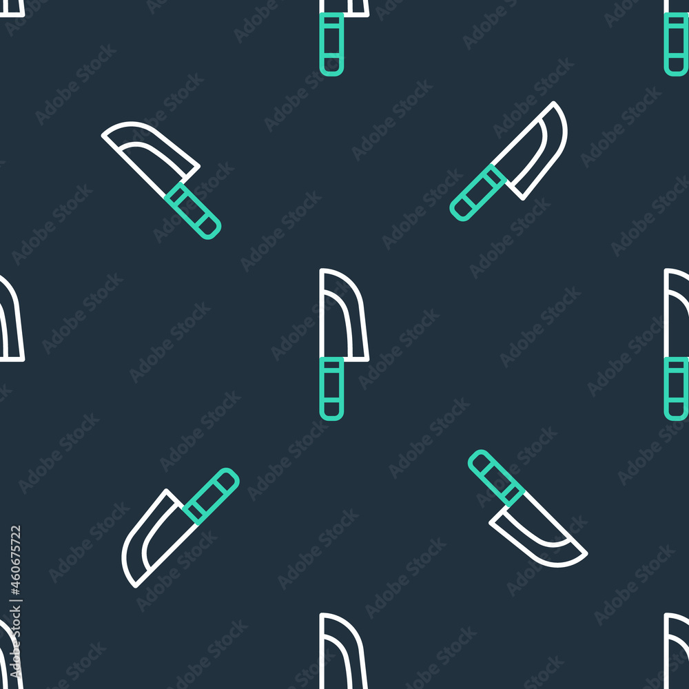 Line Knife icon isolated seamless pattern on black background. Cutlery symbol. Vector Line Knife icon isolated seamless pattern on black background. Cutlery symbol. Vector