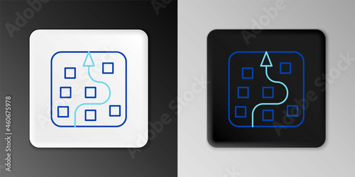 Line Neural network icon isolated on grey background. Artificial intelligence AI. Colorful outline concept. Vector