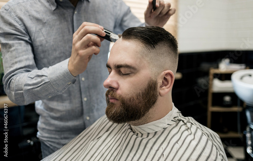 hipster guy in barbershop