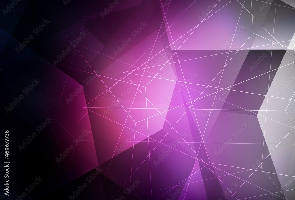 Obraz premium Dark Purple vector layout with lines, triangles.