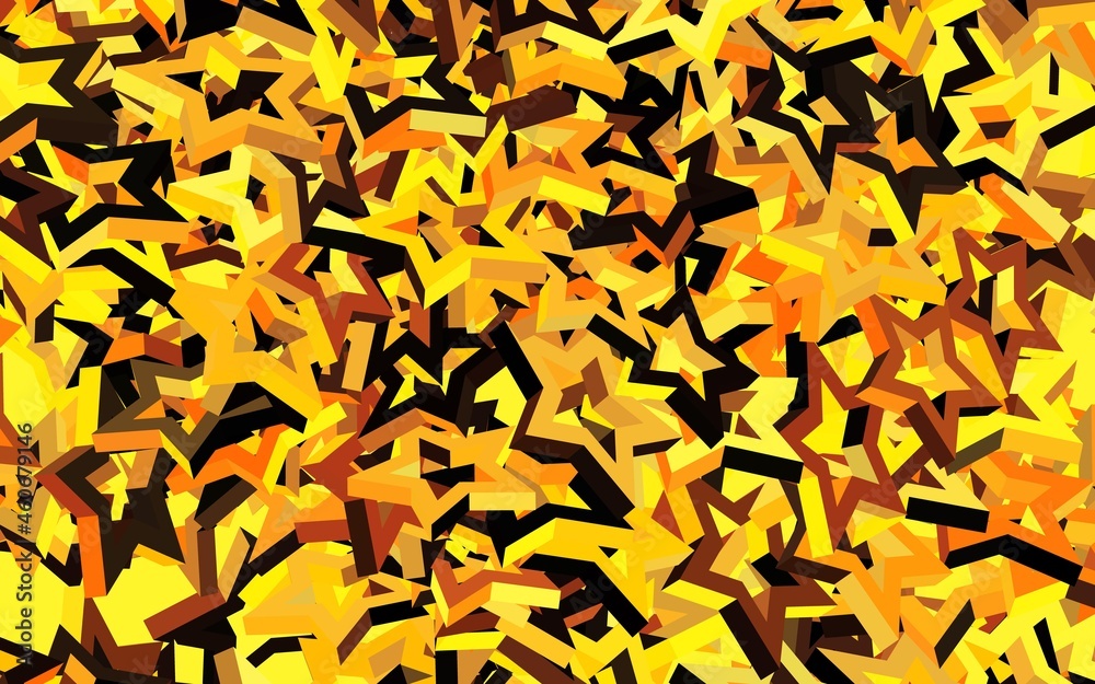 Dark Orange vector backdrop with small and big stars. Dark Orange vector backdrop with small and big stars.