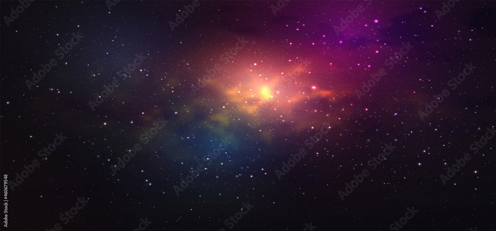 Space galaxy background. Realistic vector cosmos illustration Space galaxy background. Realistic vector cosmos illustration