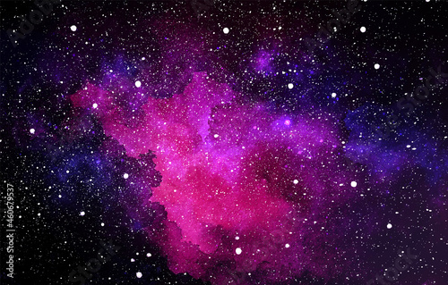 Vector cosmic illustration. Beautiful colorful space background. Watercolor Cosmos