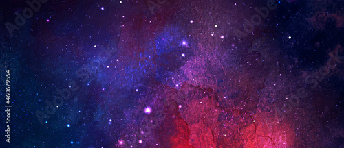 Vector cosmic illustration. Beautiful colorful space background. Watercolor Cosmos