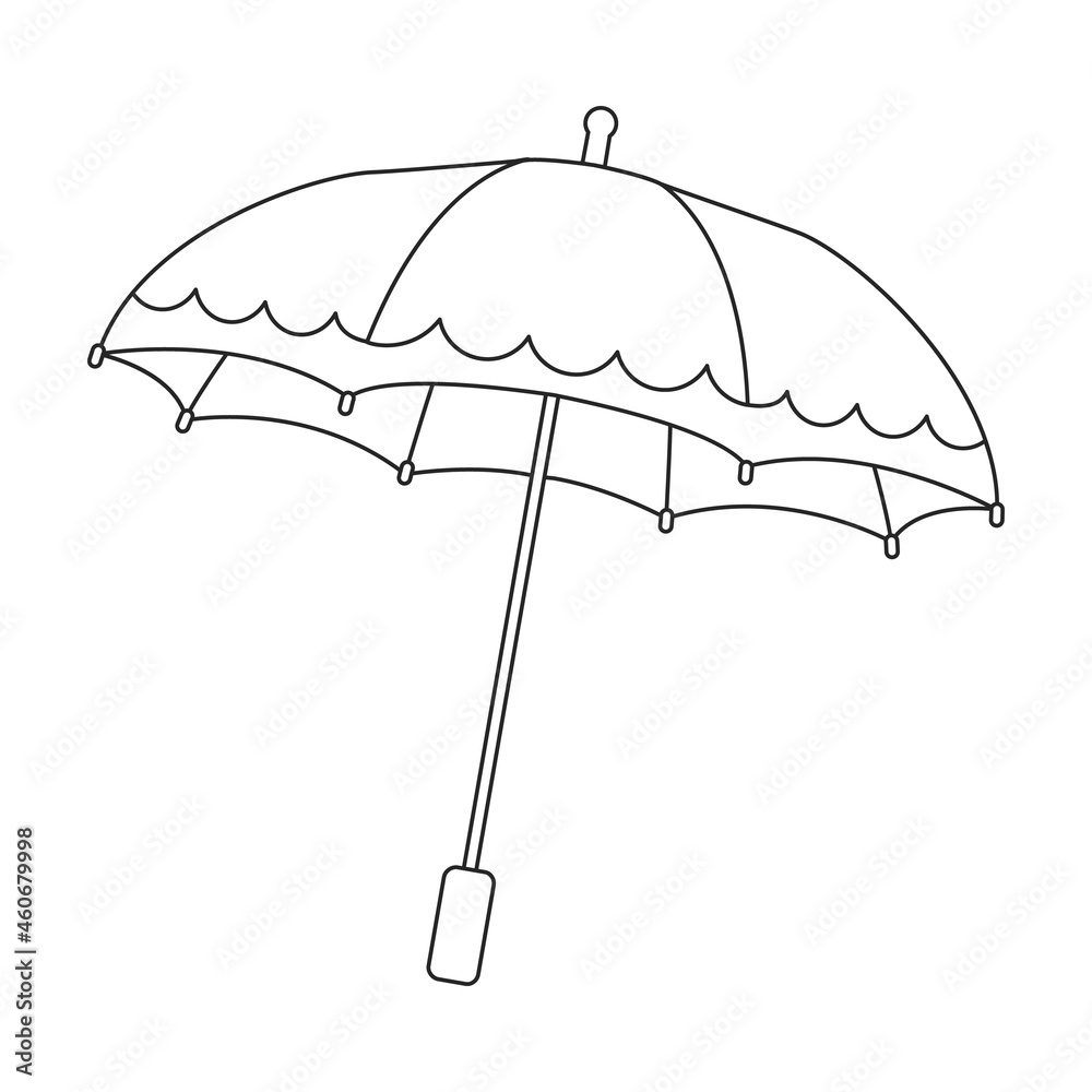 Umbrella rain vector outline icon. Vector illustration parasol on white  background. Isolated outline illustration icon of umbrella rain. Stock  Vector | Adobe Stock
