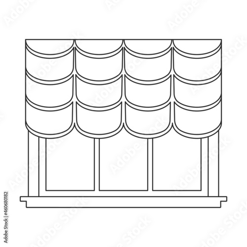 Window blind vector outline icon. Vector illustration jalousie on white background. Isolated outline illustration icon of window blind .