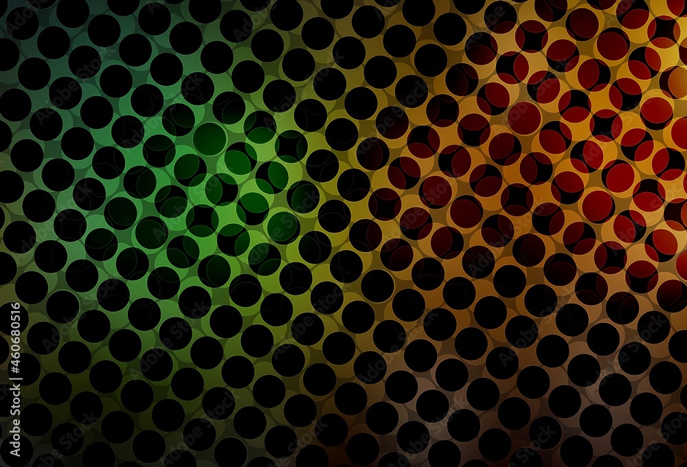 Dark Green, Yellow vector background with bubbles. Dark Green, Yellow vector background with bubbles.