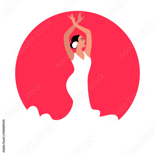 Vector Illustration Spanish flamenco dancer.
