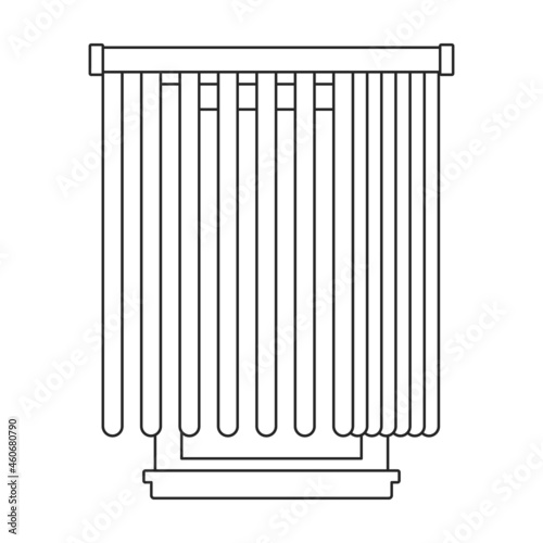 Window blind vector outline icon. Vector illustration jalousie on white background. Isolated outline illustration icon of window blind .