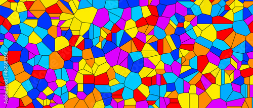 Vector illustration with colorful mosaic. Stained glass effect