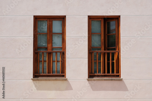 two wooden frame windows