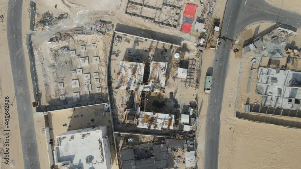 construction site of a house. drone aerial shot construction site of a house. drone aerial shot