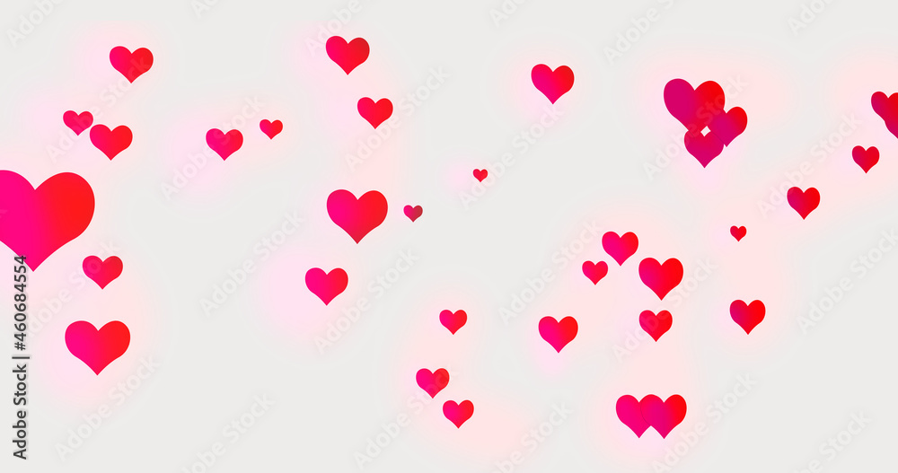 Pink And Red Hearts Stock Image In White Background