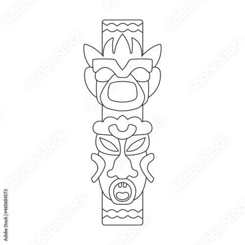 Totem tribal vector outline icon. Vector illustration mask of idol on white background. Isolated outline illustration icon of totem tribal .
