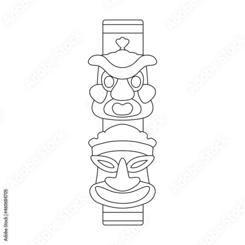 Totem tribal vector outline icon. Vector illustration mask of idol on white background. Isolated outline illustration icon of totem tribal .