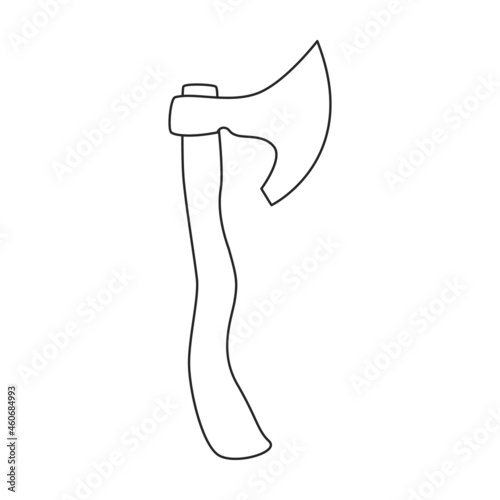 Axe of medieval vector outline icon. Vector illustration weapon ancient on white background. Isolated outline illustration icon axe of medieval .