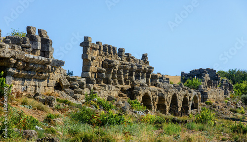 City wall of antique Side. Turkey. Manavgat. Antalya. Alania. Attractions Side © TATIANA