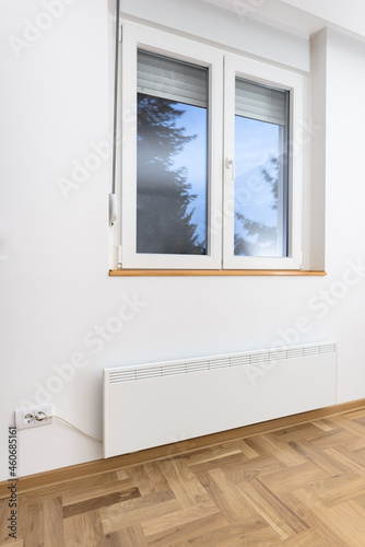 Smart heater convector. Smart Home with the smart heating system. Electric panel heating concept.