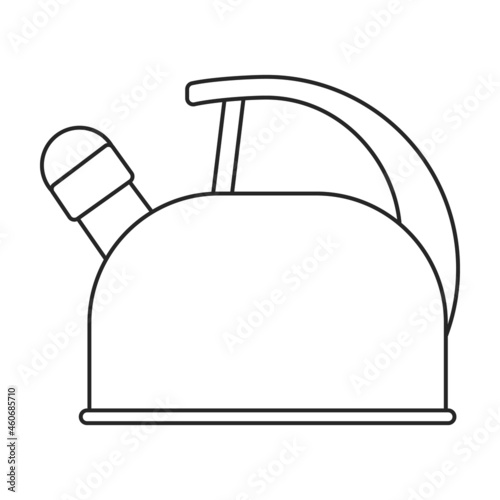 Kettle vector outline icon. Vector illustration teapot on white background. Isolated outline illustration icon of kettle .