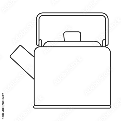Kettle vector outline icon. Vector illustration teapot on white background. Isolated outline illustration icon of kettle .