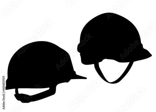 Protective construction helmets. Vector image.