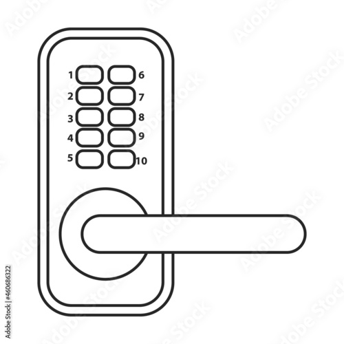 Door handle vector outline icon. Vector illustration doorknob on white background. Isolated outline illustration icon of door handle .