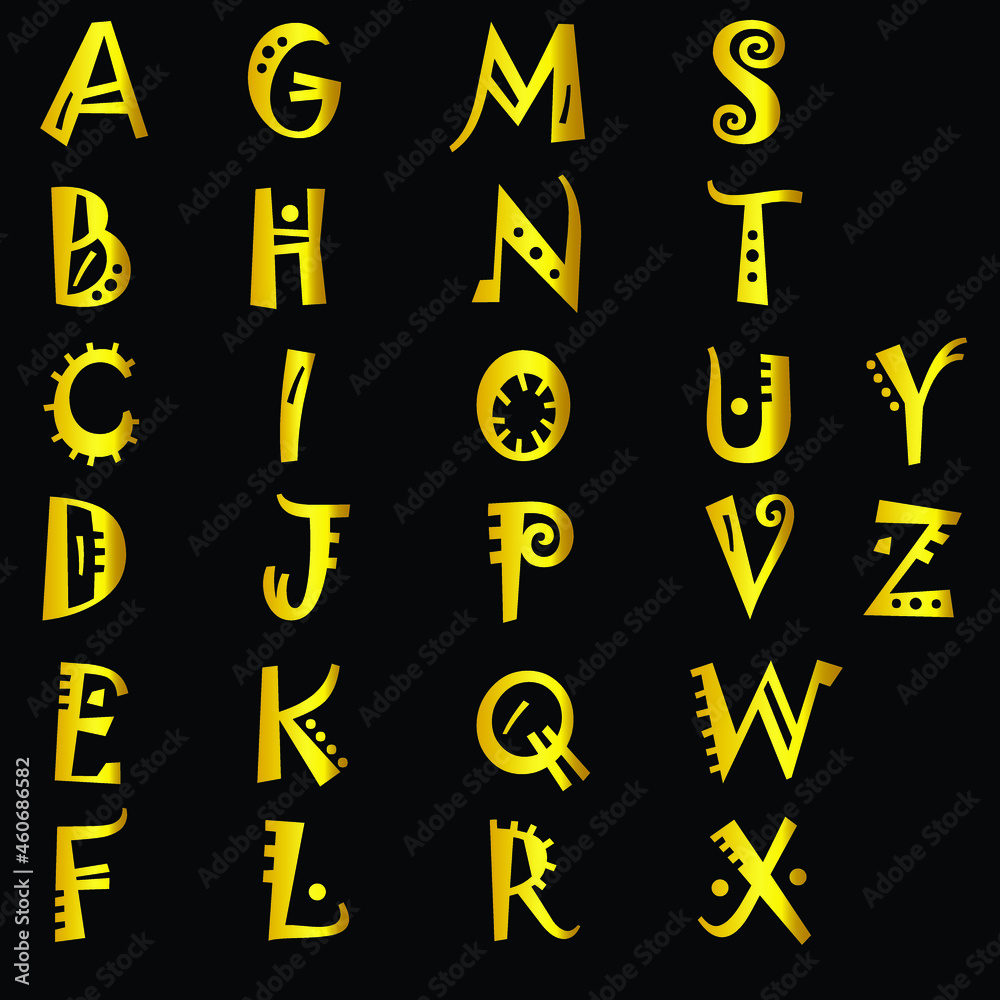 set of English alphabet Vector Illustration. Font style set of English alphabet Vector Illustration. Font style