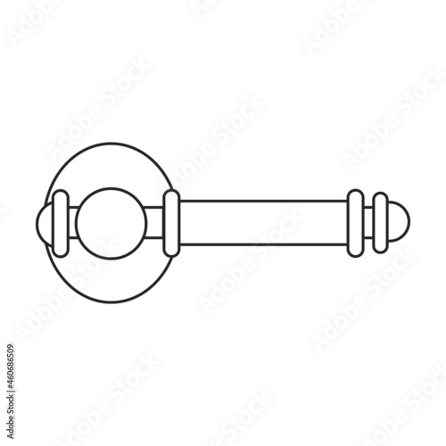 Door handle vector outline icon. Vector illustration doorknob on white background. Isolated outline illustration icon of door handle .