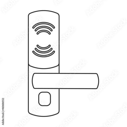 Door handle vector outline icon. Vector illustration doorknob on white background. Isolated outline illustration icon of door handle .