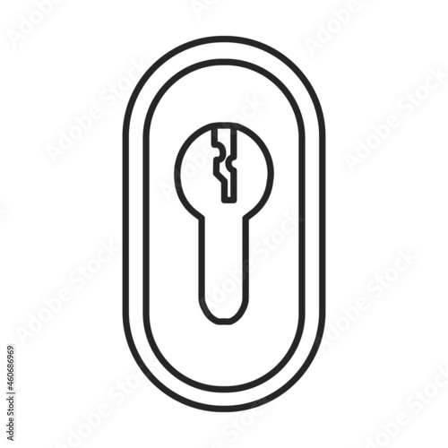 Door handle vector outline icon. Vector illustration doorknob on white background. Isolated outline illustration icon of door handle .