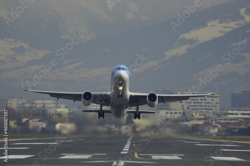 TUI Boeing 757 taking off from Innsbruck