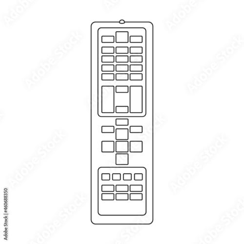Television remote vector icon. Outline vector icon isolated on white background television remote.
