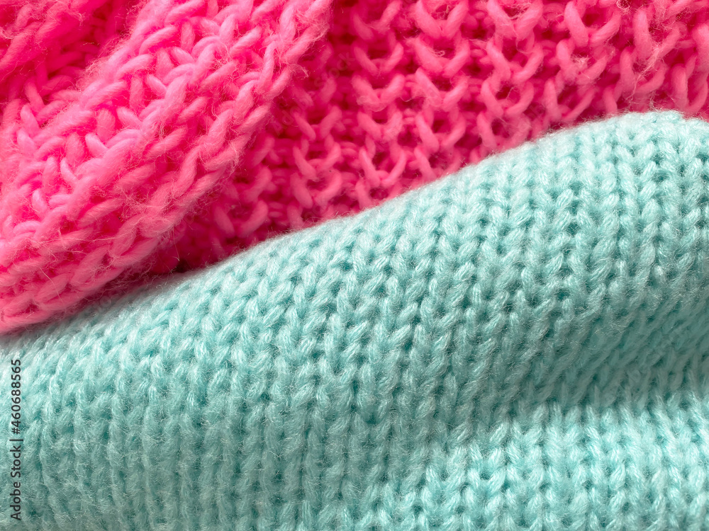 knitted background. small and large pigtail