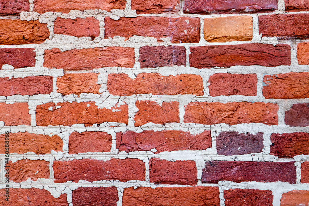 Obraz premium red old brick wall background close up