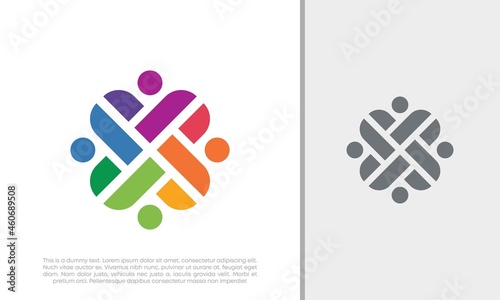 Global Community Logo Icon Elements Template. Community human Logo template vector. Community health care. Abstract Community logo