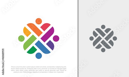 Global Community Logo Icon Elements Template. Community human Logo template vector. Community health care. Abstract Community logo