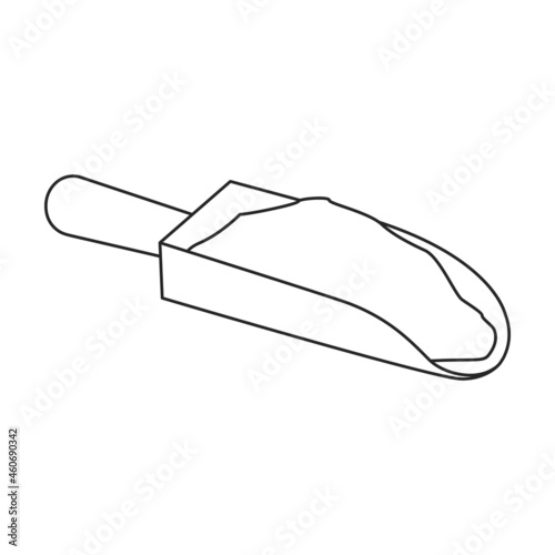 Shovel flour vector icon.Outline vector icon isolated on white background shovel flour.