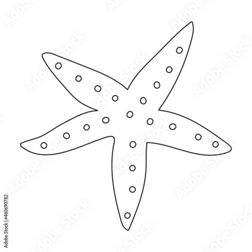 Sea starfish vector outline icon. Vector illustration star sea on white background. Isolated outline illustration icon of sea starfish .