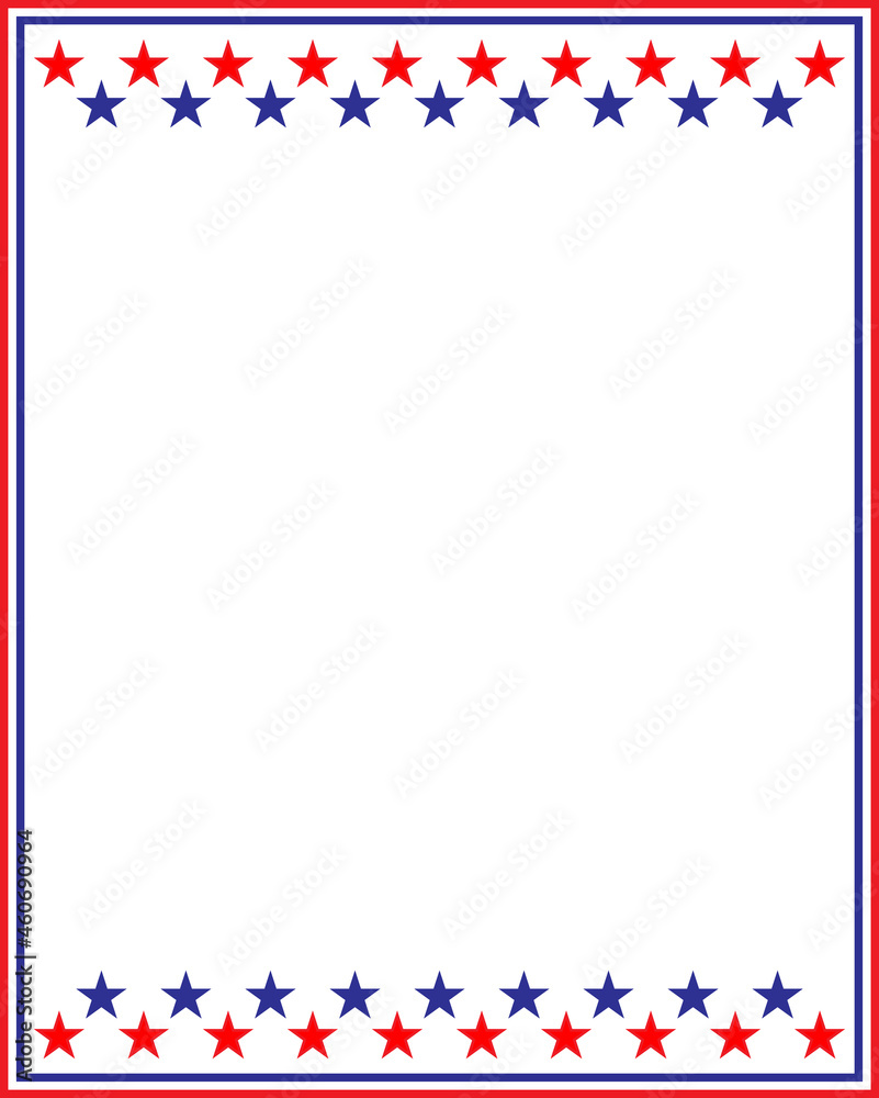 American frame with flag symbols stars red blue patriotic border with space for text. American frame with flag symbols stars red blue patriotic border with space for text.